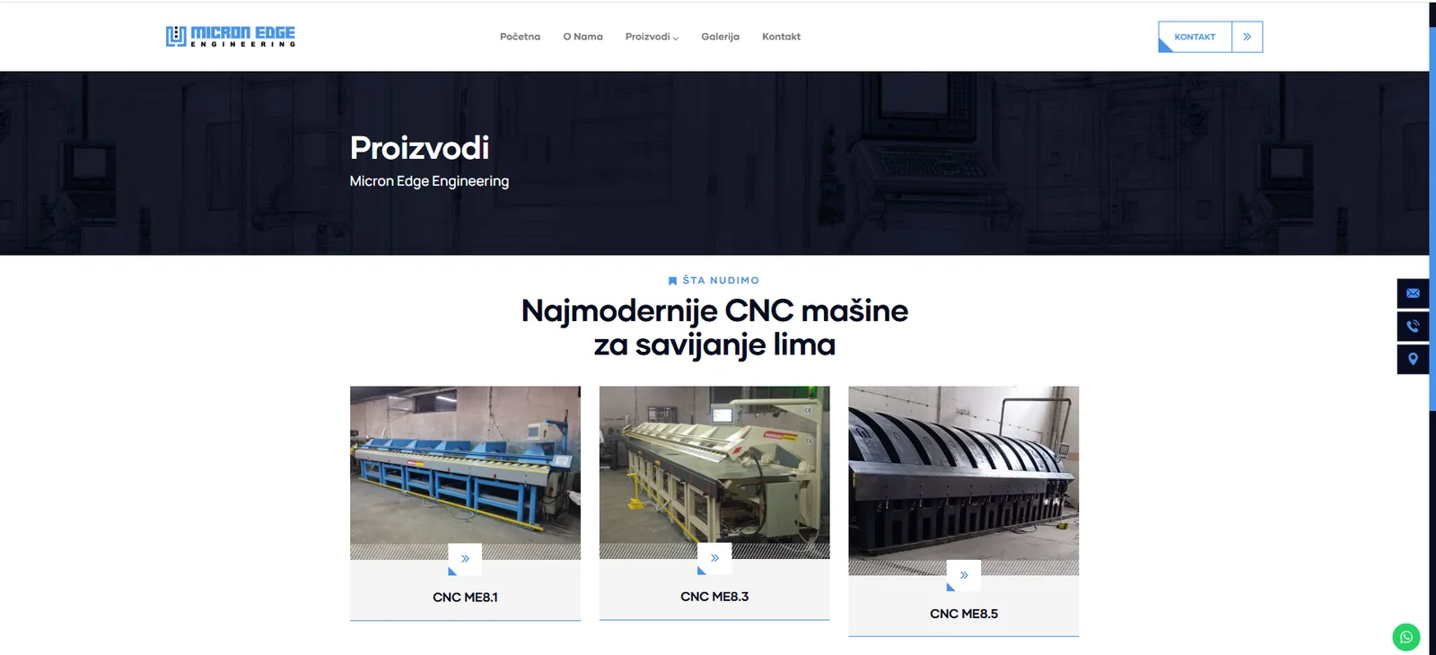 Katalog CNC mašina sa detaljnim specifikacijama